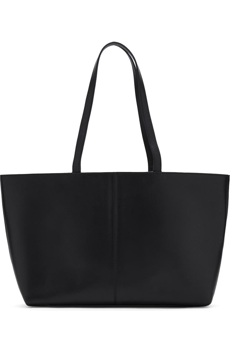 MANGO Leather Shopper Bag, Main, color,