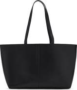 MANGO Leather Shopper Bag