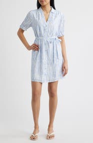 Cloth & Stone Block Print Belted Minidress