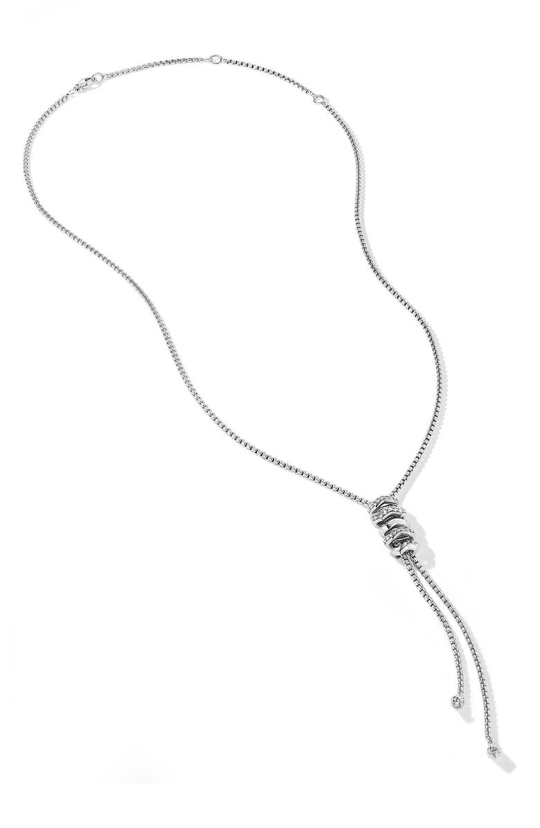 David Yurman Stax Zig Zag Diamond Y Necklace, Alternate, color,