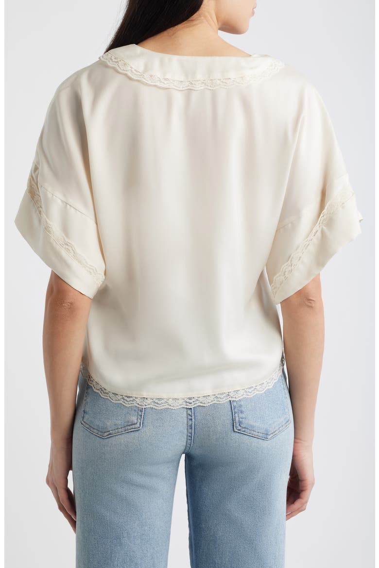 Lace Trim Dolman Sleeve Top, Alternate, color, ECRU