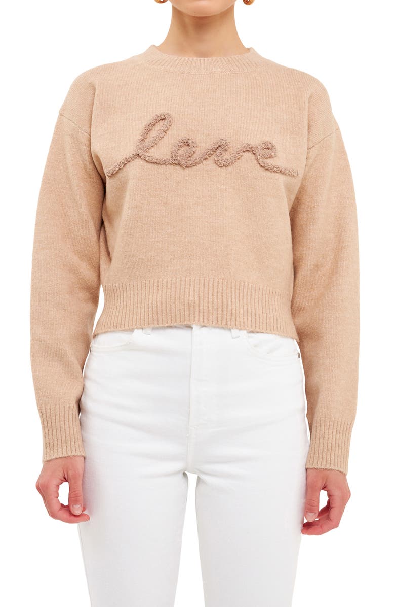 Endless Rose Love Chenille Sweater, Alternate, color,