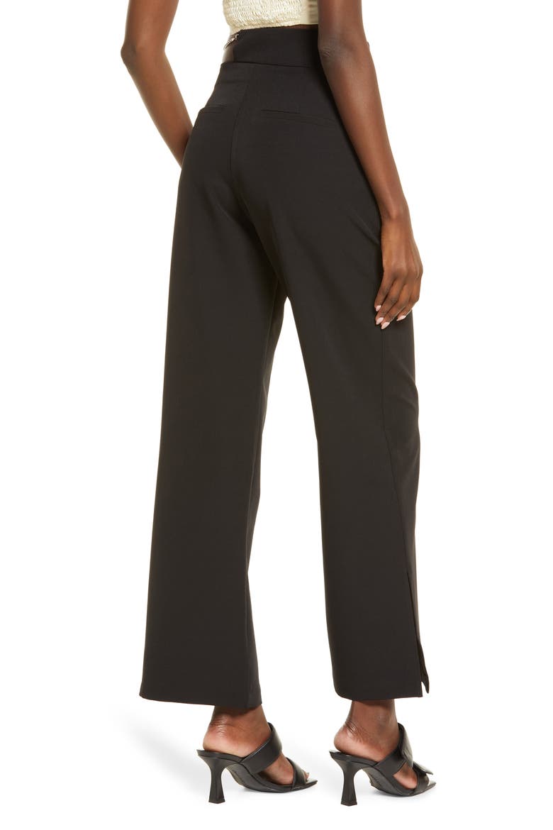 Cutout High Waist Pants, Alternate, color, BLACK