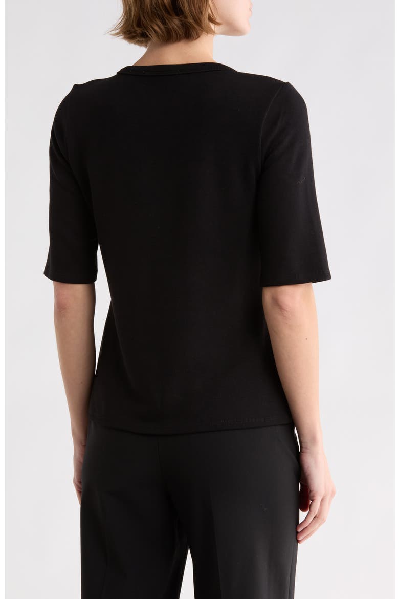 Milano Knit Short Sleeve Cardigan, Alternate, color, BLACK