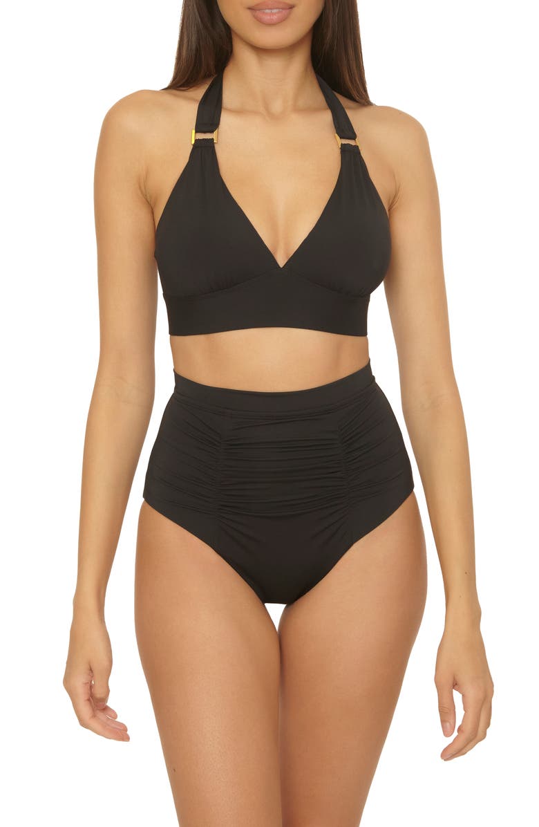 Soluna Sun Goddess High Waist Bikini Bottoms, Alternate, color, Black