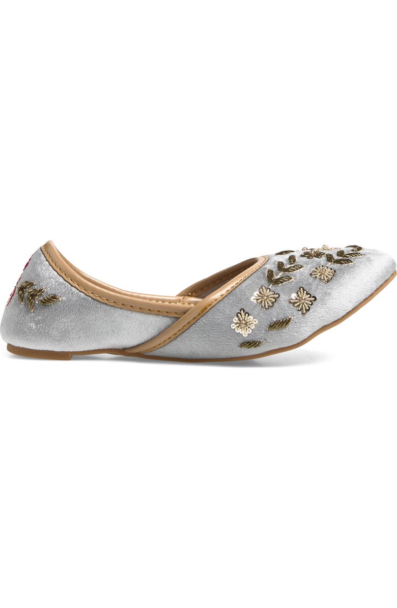 FUCHSIA Nawal Embroidered Flat, Alternate, color, Gray