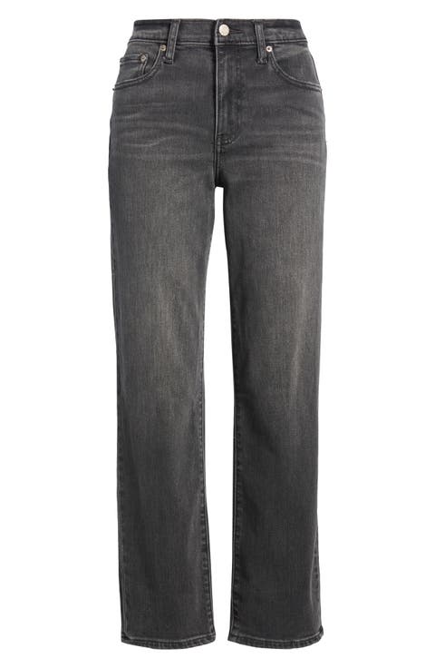 Rebel High Waist Ankle Straight Leg Jeans
