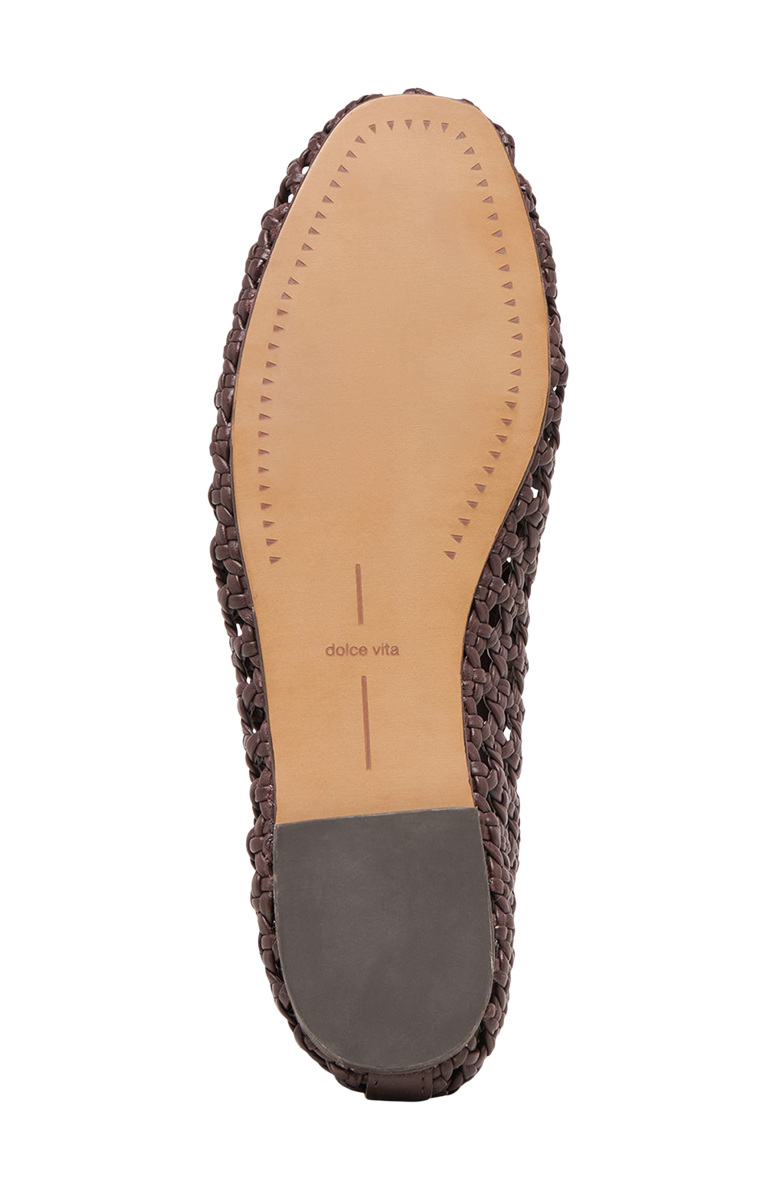 Dolce Vita Cason Woven Ballet Flat, Alternate, color, Dark Brown Woven Leather