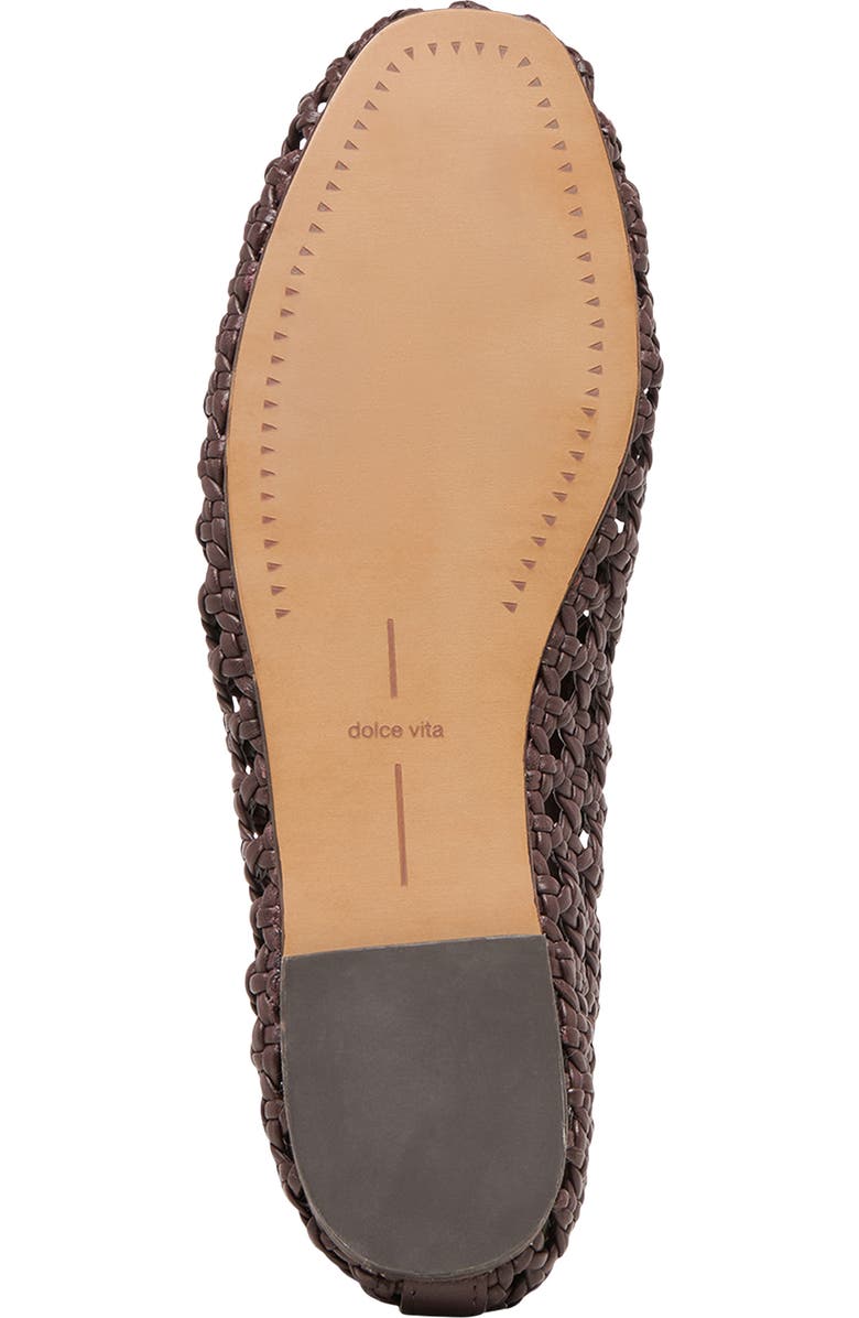 Dolce Vita Cason Woven Ballet Flat, Alternate, color, Dark Brown Woven Leather