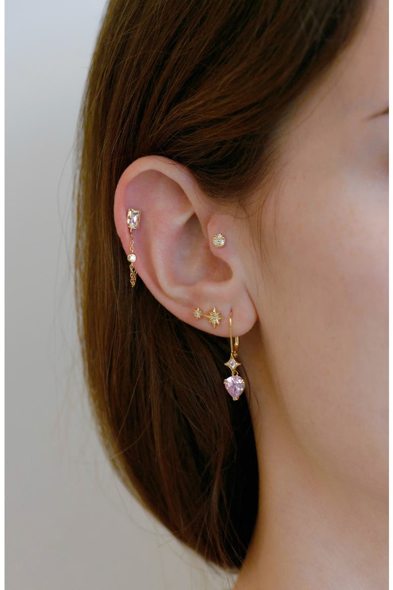 Cleo Petite Round Single Stud Earring, Alternate, color, GOLD