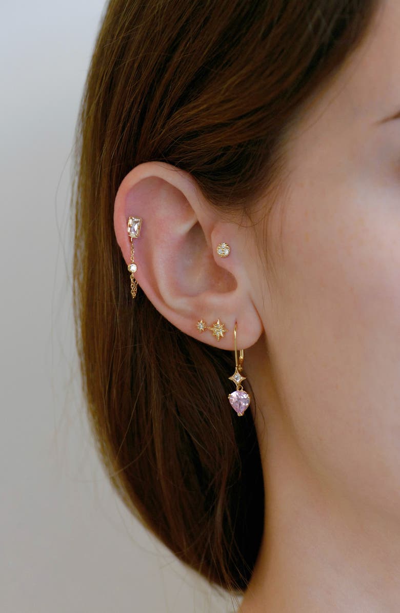 Anzie Cleo Petite Round Single Stud Earring, Alternate, color, Gold