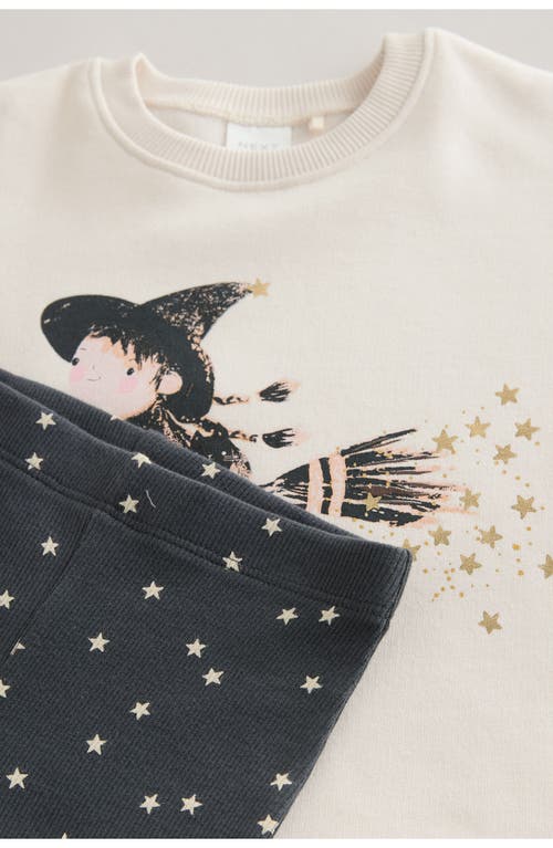 Next Kids' Witch Halloween Graphic Sweatshirt & Flare Leggings Set In Black