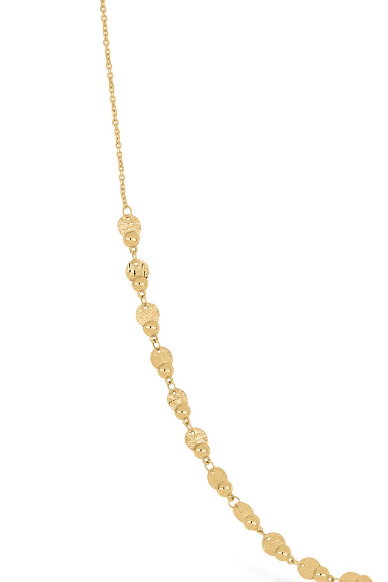 14K Gold Textured Disc Bead Chain Necklace, Alternate, color, 14K YELLOW GOLD