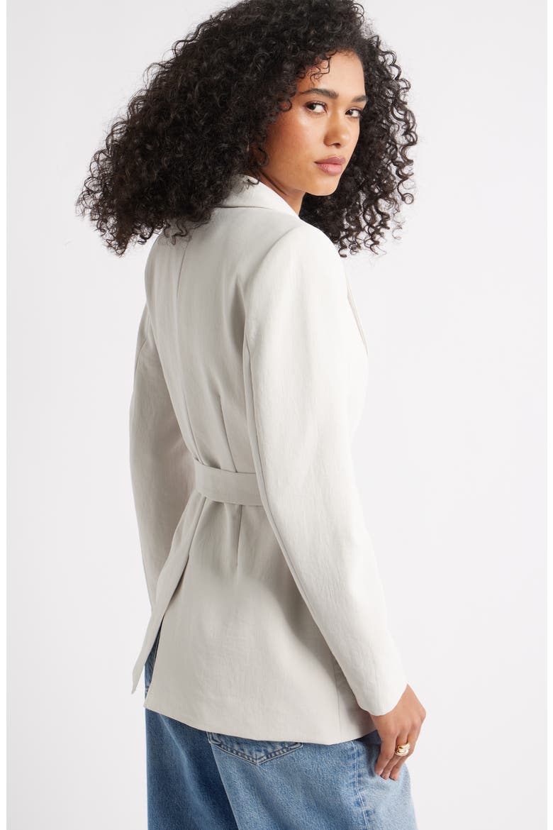 Curator Crepe Tie Blazer, Alternate, color, BEIGE PUMICE