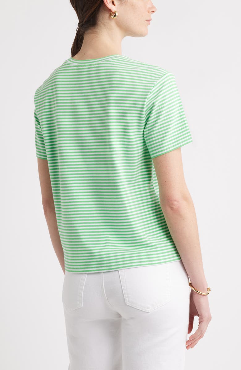 Caslon<sup>®</sup> Stripe Crop T-Shirt, Alternate, color, Green- White Beck Stripe