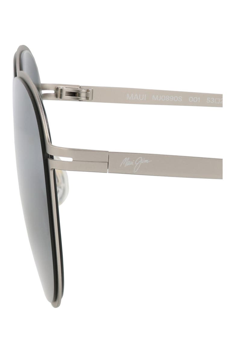 53mm Polarized Bi-Gradient Aviator Sunglasses, Alternate, color, SILVER SILVER GREY