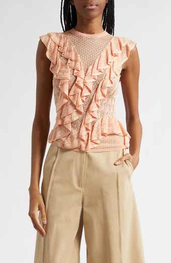 Angelica Ruffle Detail Sleeveless Sweater