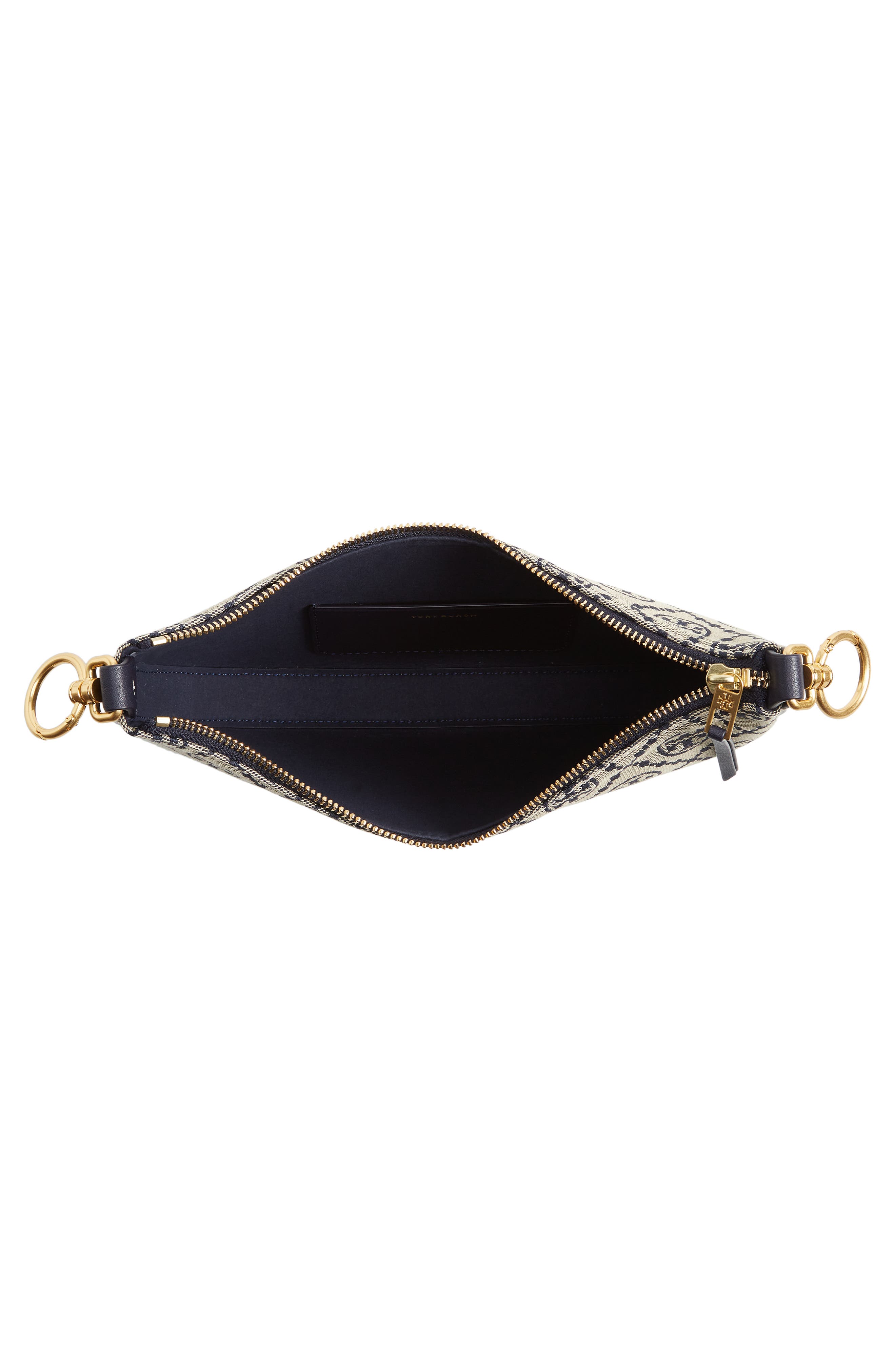 Tory Burch Mini T Monogram Jacquard Hobo Bag, Alternate, color, 