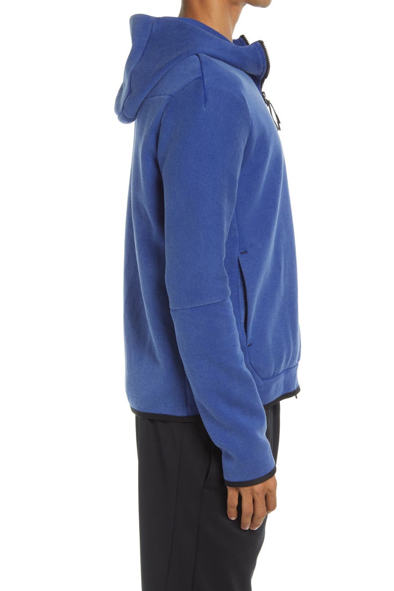 Tech Fleece Zip Hoodie, Alternate, color, DEEP ROYAL BLUE/ BLACK