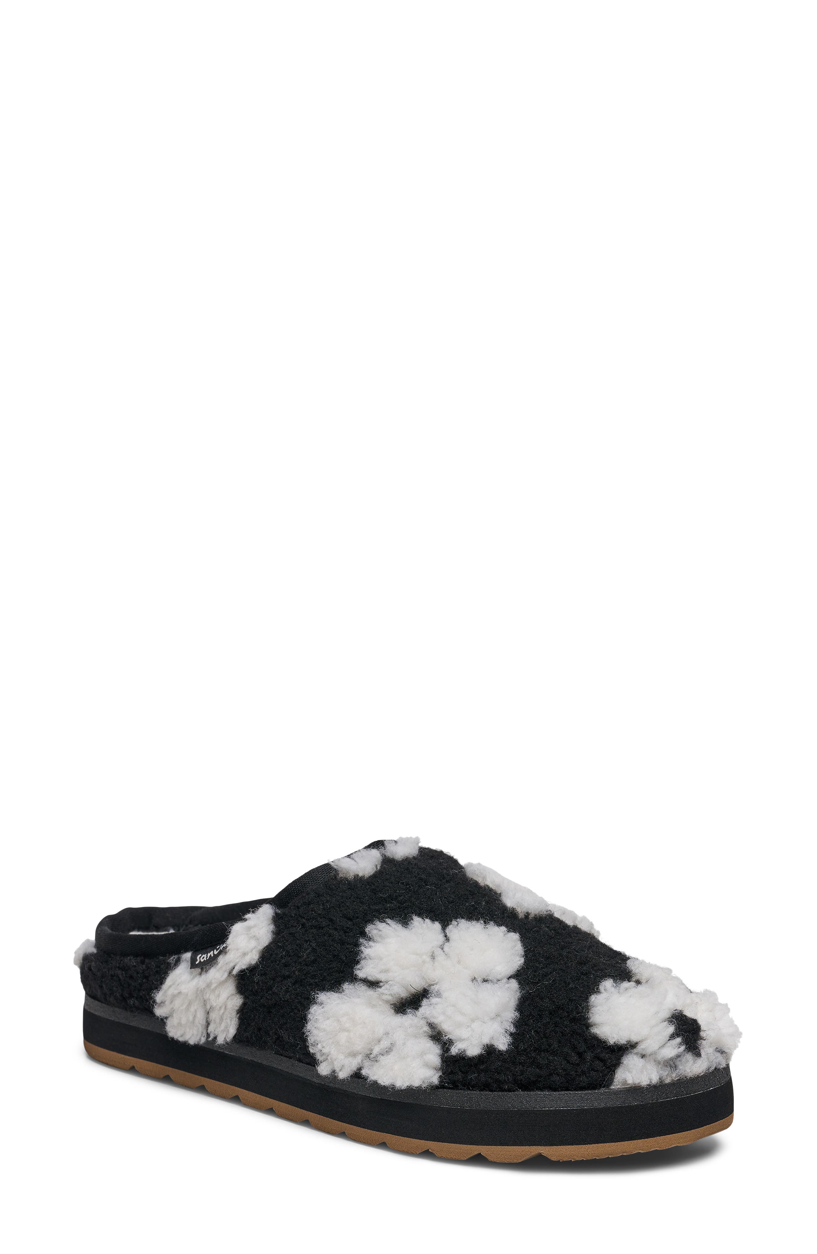 Yoga Cloud Lounger Slipper, Main, color, BLACK DAISY