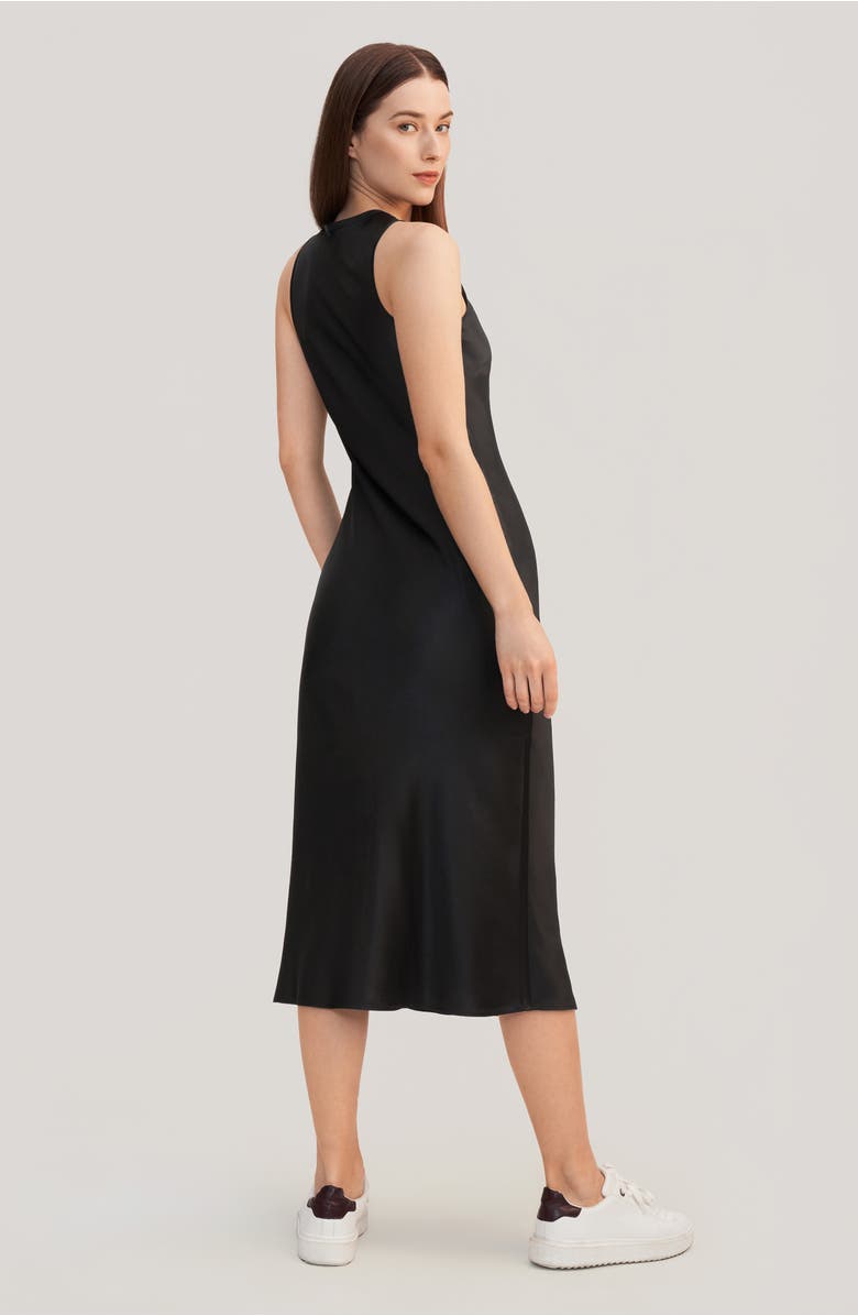 Lilysilk Slouchy Chic Bias Silk Dress, Alternate, color, Black