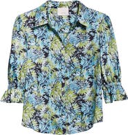 Cinq à Sept Fiona Dahlia Print Button-Up Shirt