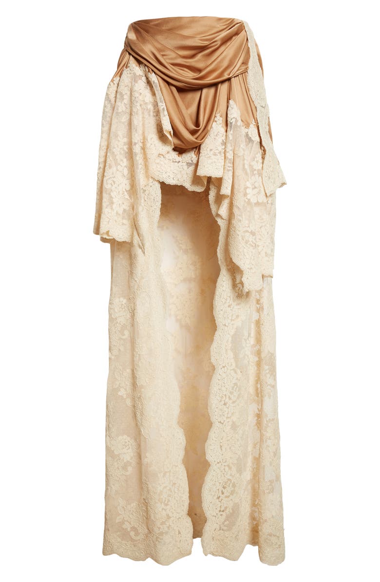 Hypnotic Draped Lace & Satin Skirt
