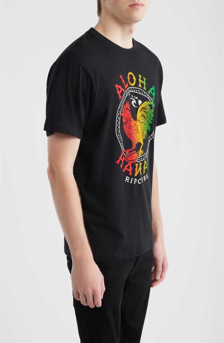 Rip Curl Aloha Hawaii Roster Cotton Graphic T-Shirt, Alternate, color, Black