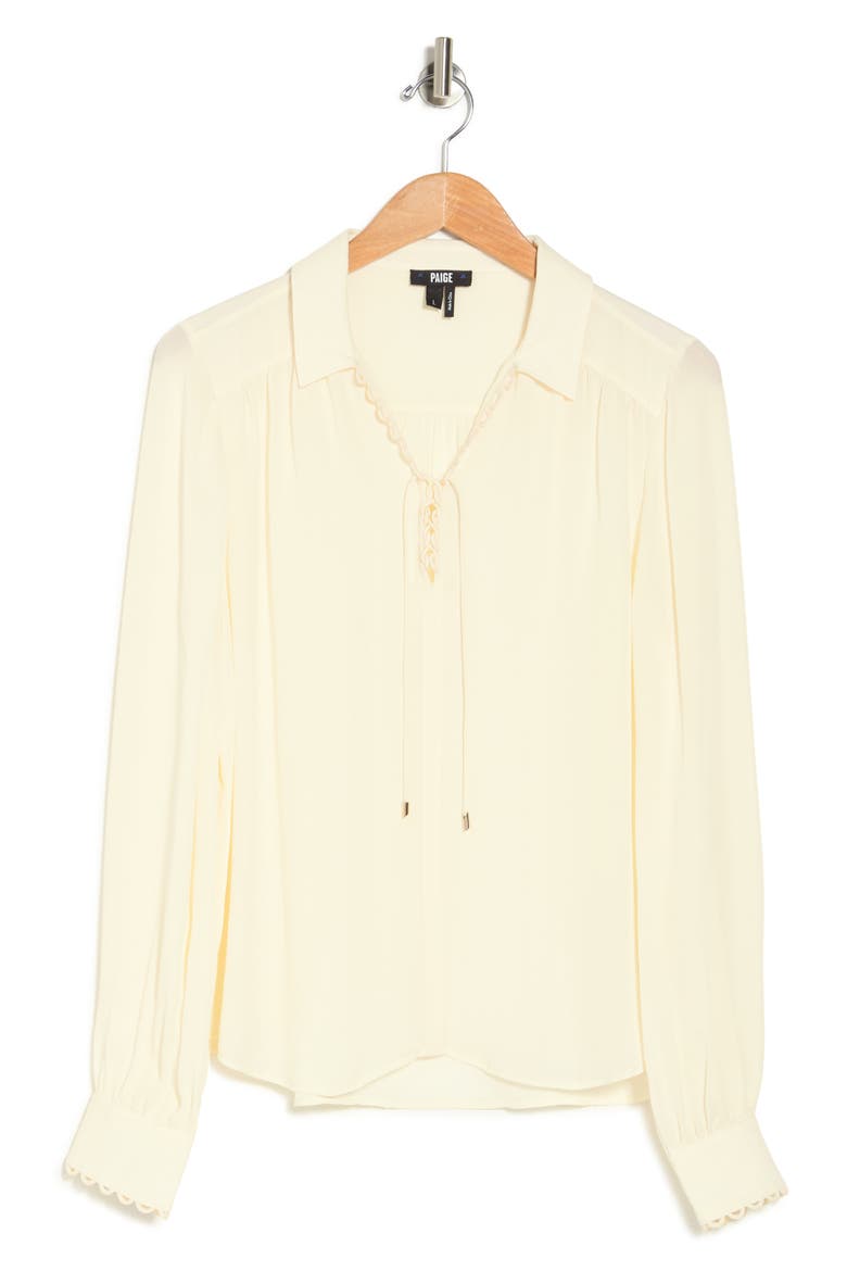 Madlee Lace-Up Silk Blouse, Alternate, color, ANT WHITE