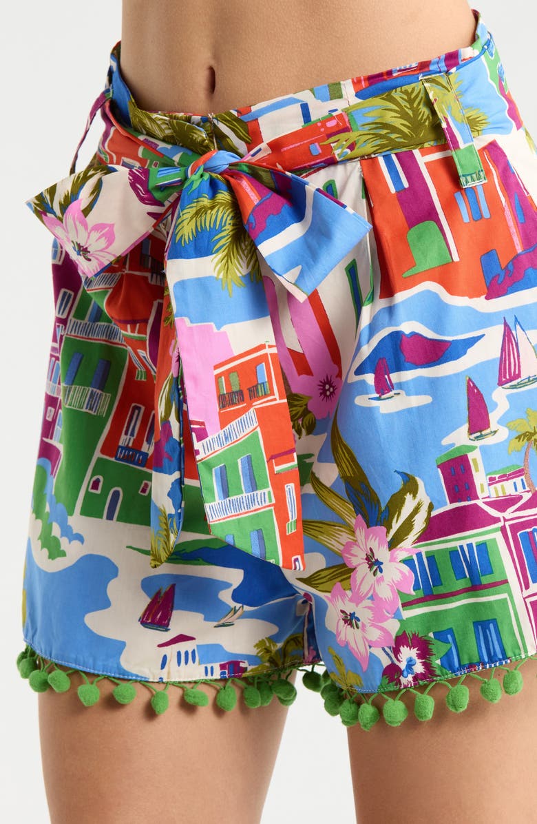 SUGARLIPS Rumi Town Pompom Cotton Shorts, Alternate, color, 