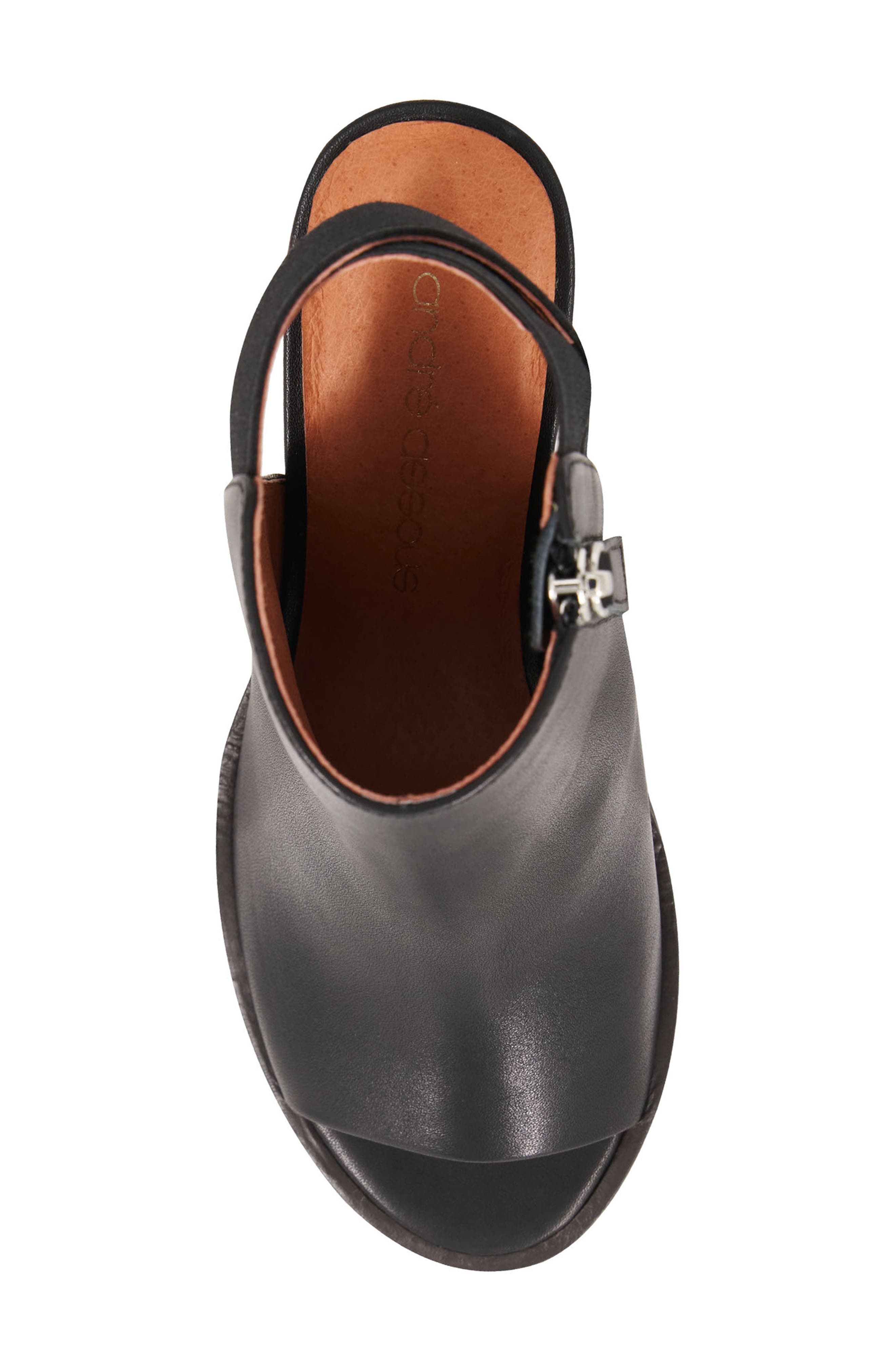 André Assous Zazie Peep Toe Sandal, Alternate, color, Black