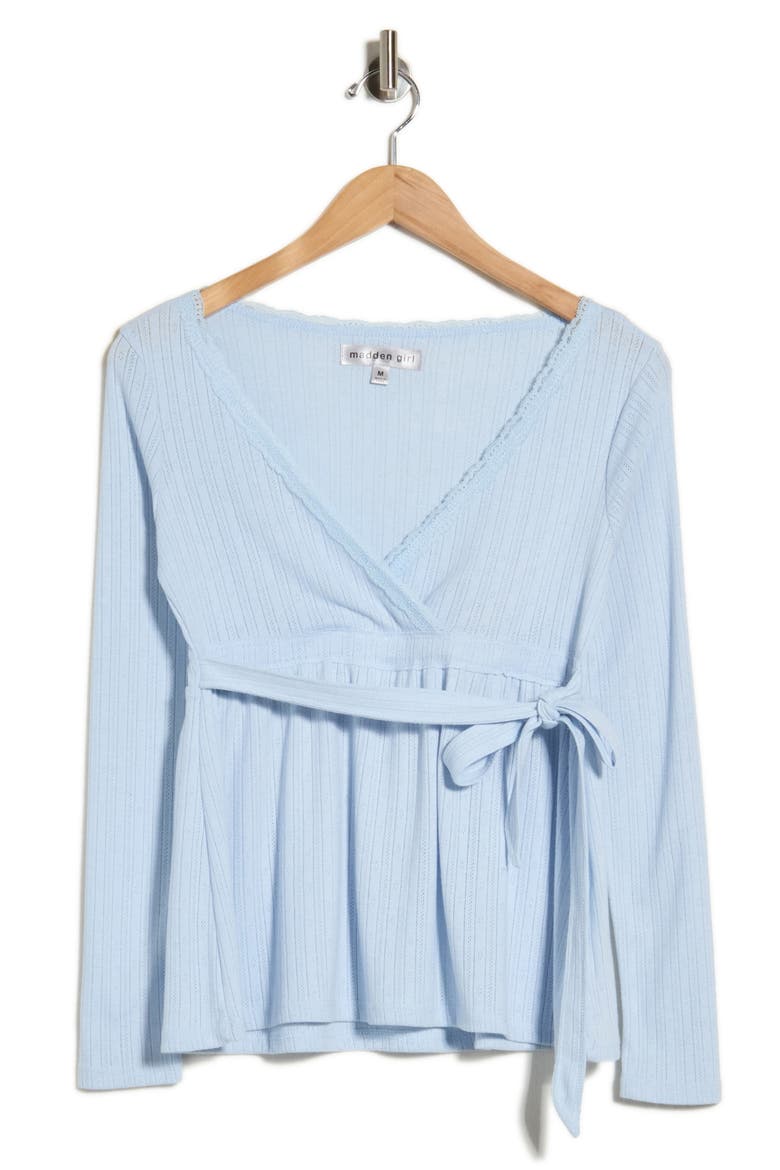 Surplice Babydoll Top, Alternate, color, BALLAD BLUE