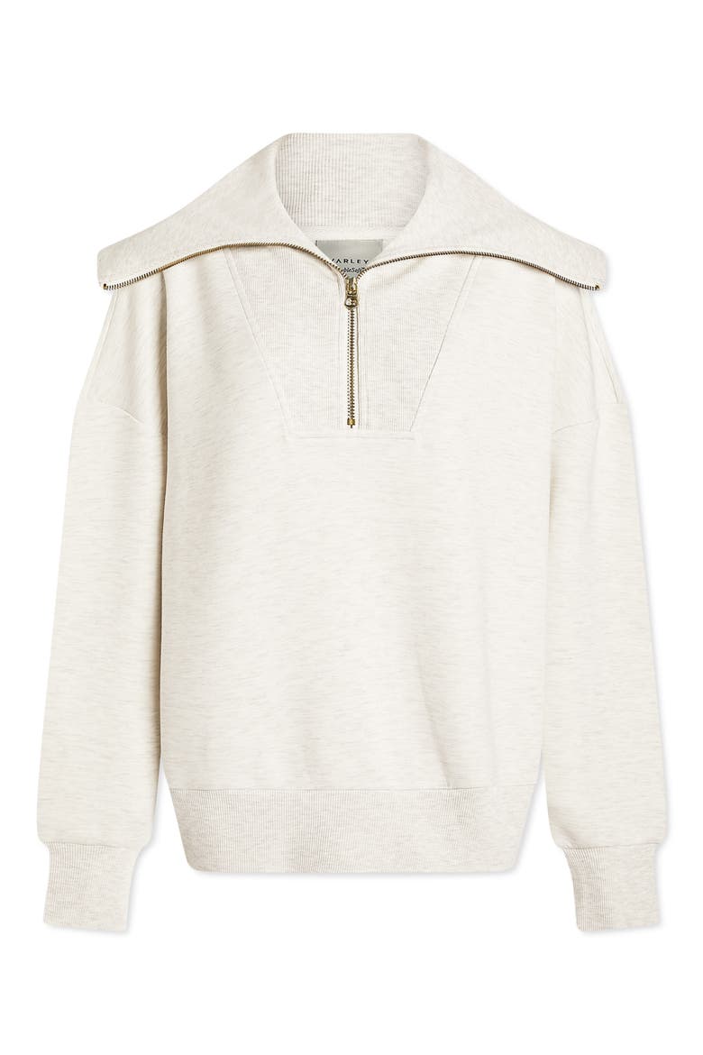 Catherine Half Zip Sweatshirt, Alternate, color, IVORY MARL
