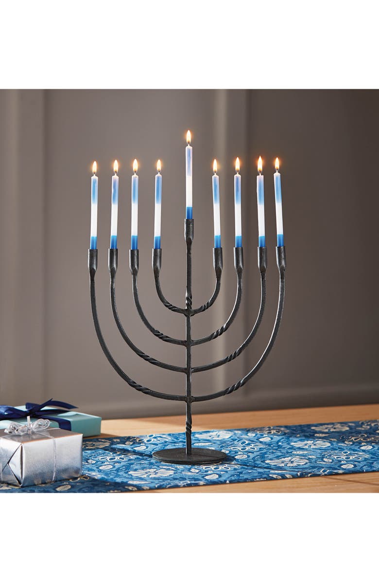tag Forged Twist Menorah, Alternate, color, Black