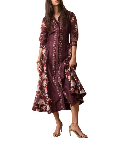 Floral Midi Shirt Dress