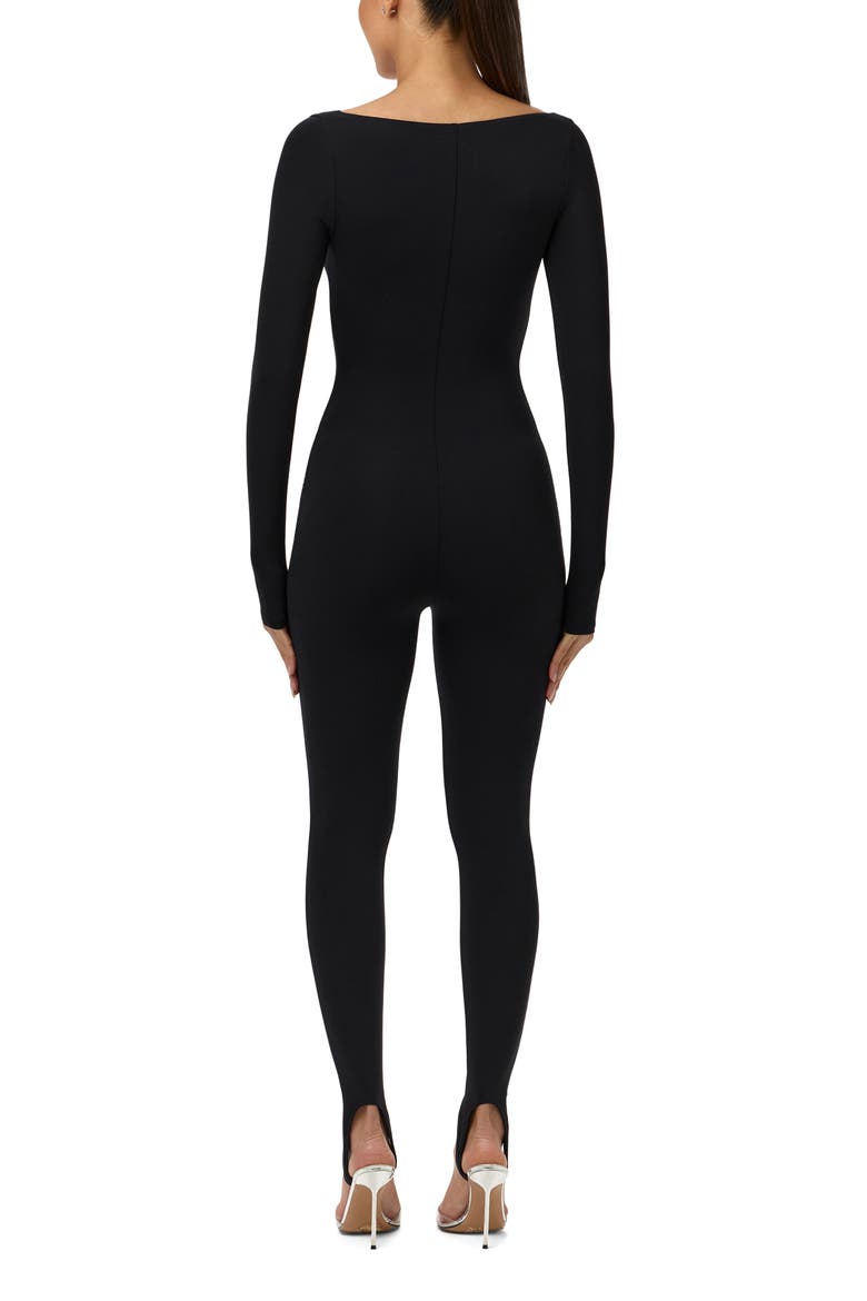 Naked Scoop Neck Long Sleeve Jumpsuit, Alternate, color, BLACK