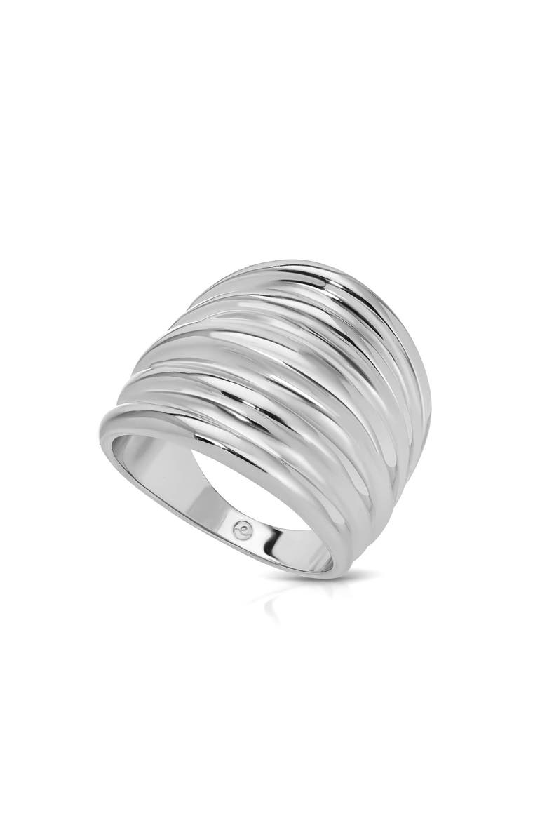 Ettika Stacked Band Ring, Main, color, Silver