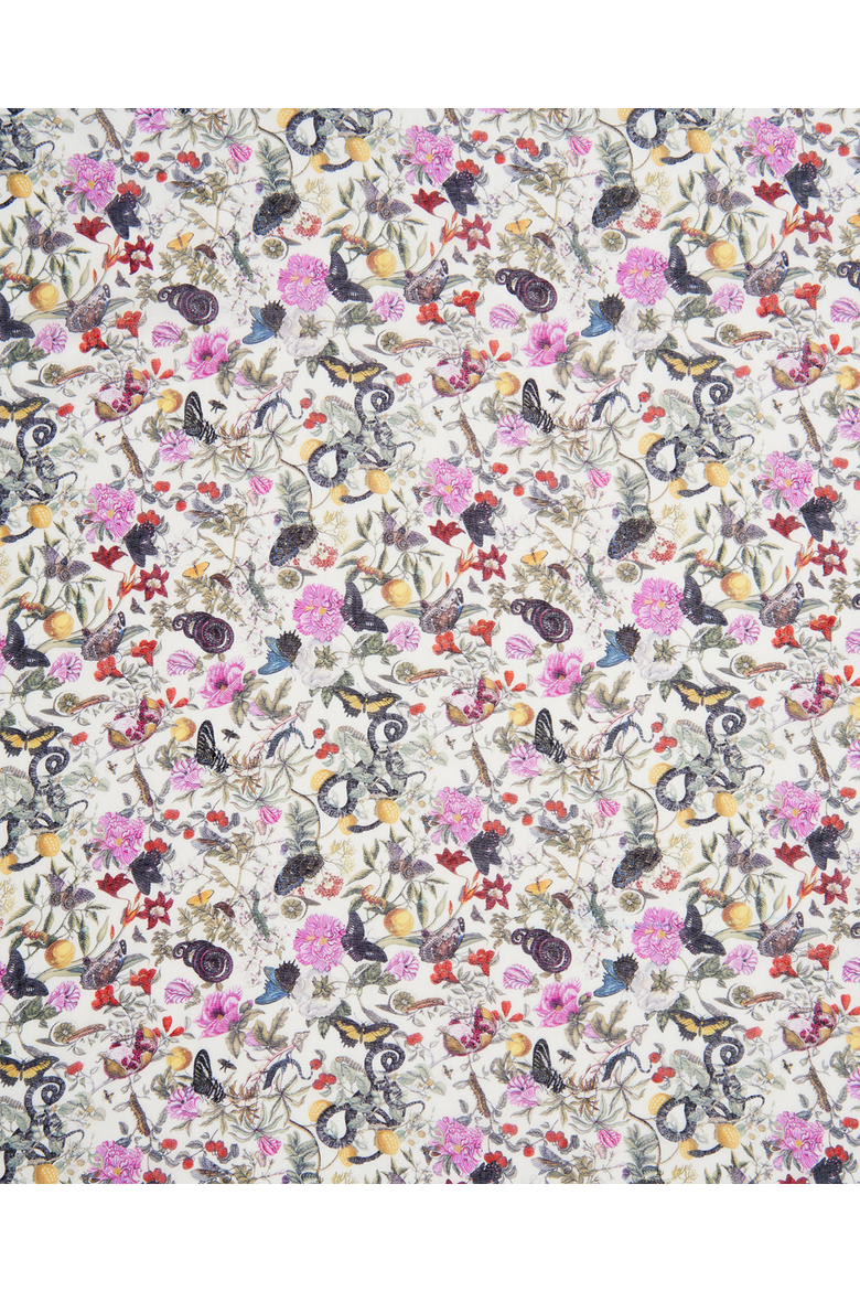 Floral Engravings Lightweight Scarf, Alternate, color, Ivory