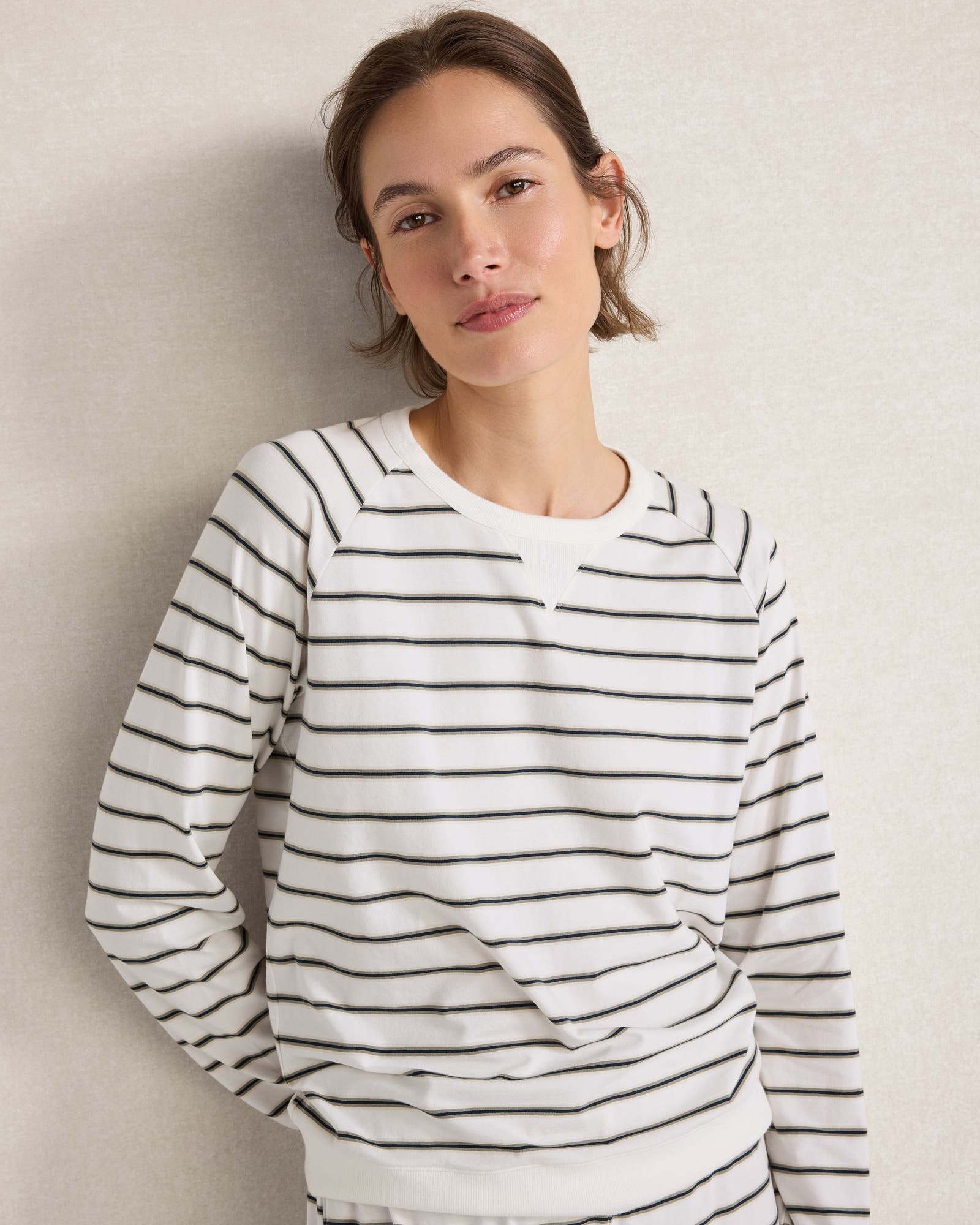 selected Ivory/Full Moon Stripe