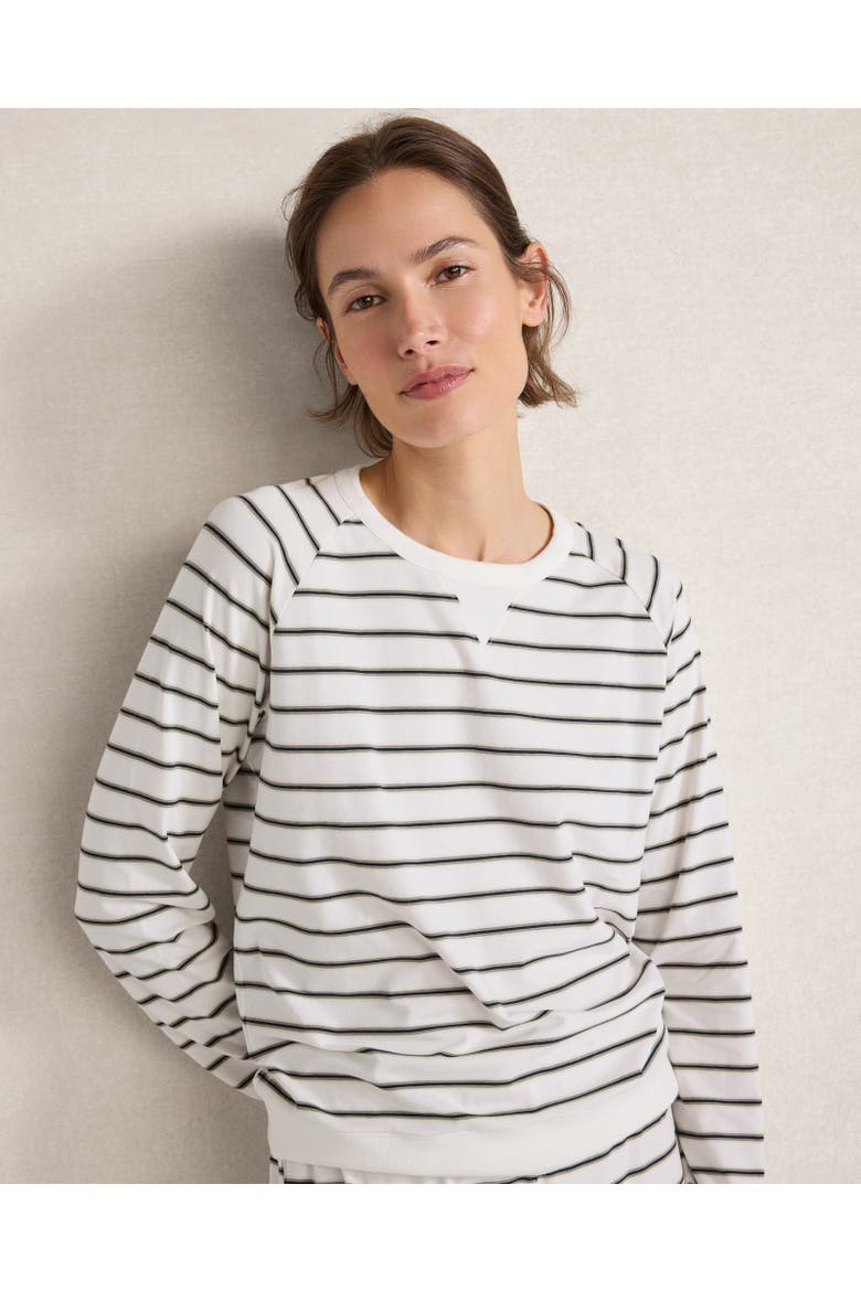 Organic Cotton Jersey Striped Baseball Tee, Main, color, Ivory/Full Moon Stripe