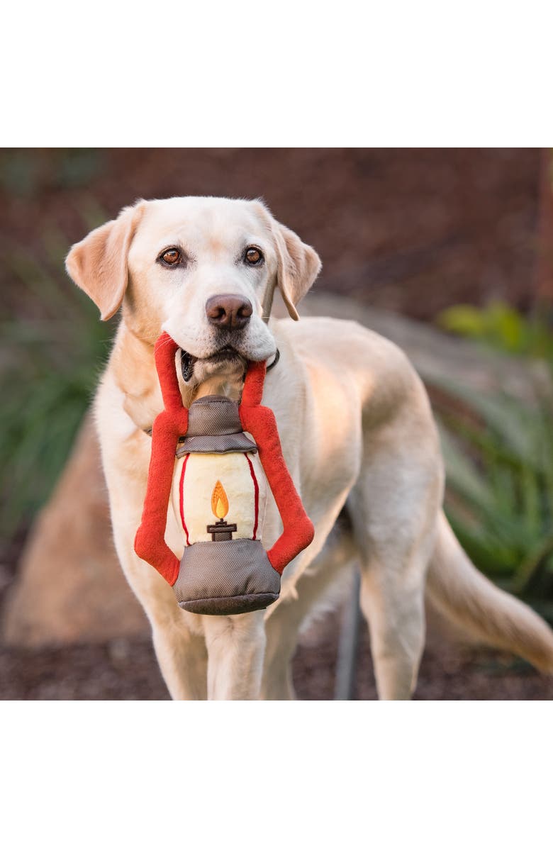 P.L.A.Y. Camp Corbin Pack Leader Lantern, Plush Dog Toy, Squeaker, Crinkle, Alternate, color, Multicolored