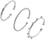 Spero London Skinny Layering Adjustable Ring Set