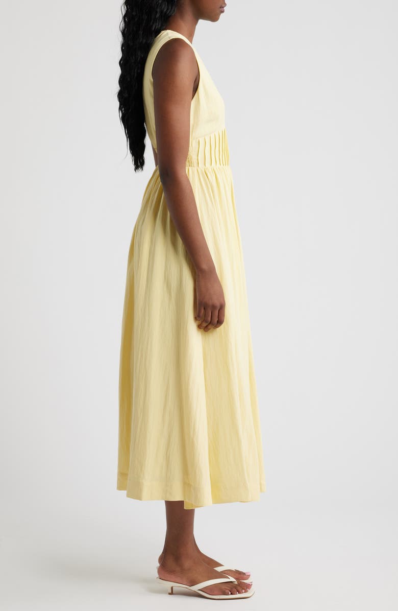 MOON RIVER Sleeveless Keyhole Midi Dress, Alternate, color, Yellow