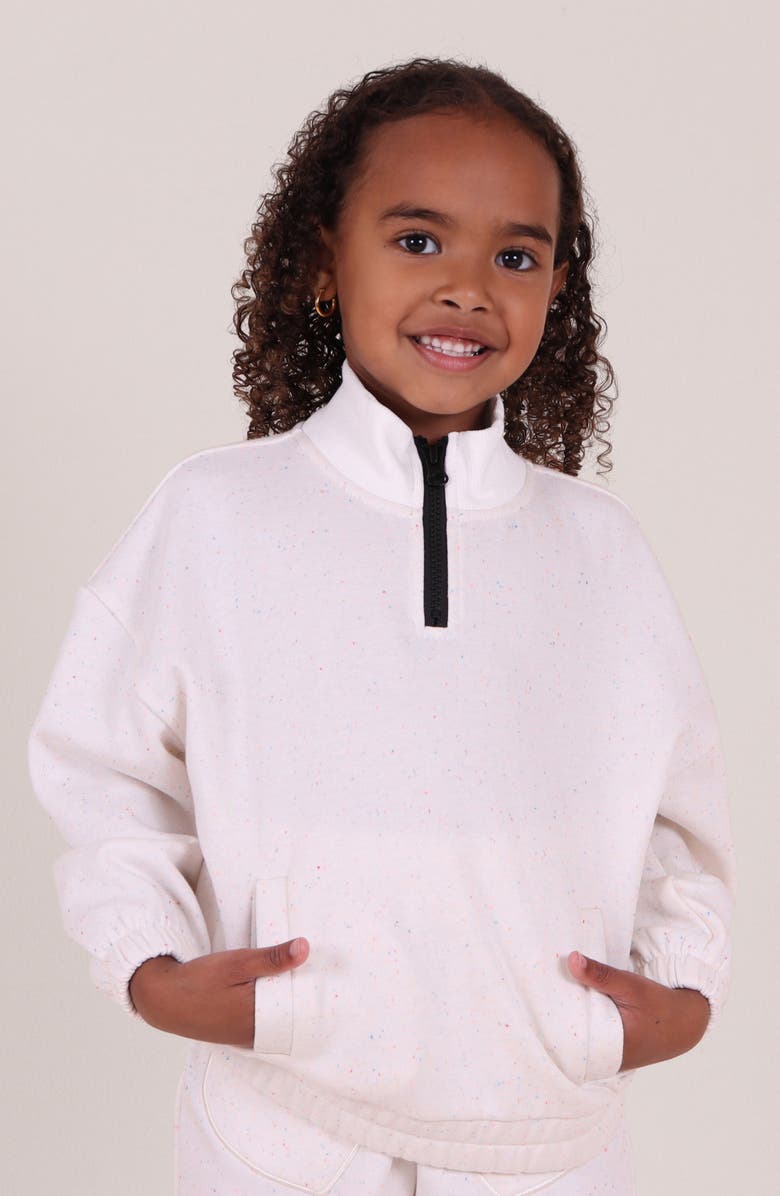 TINY TRIBE Kids' Half Zip Pullover, Alternate, color, Ecru