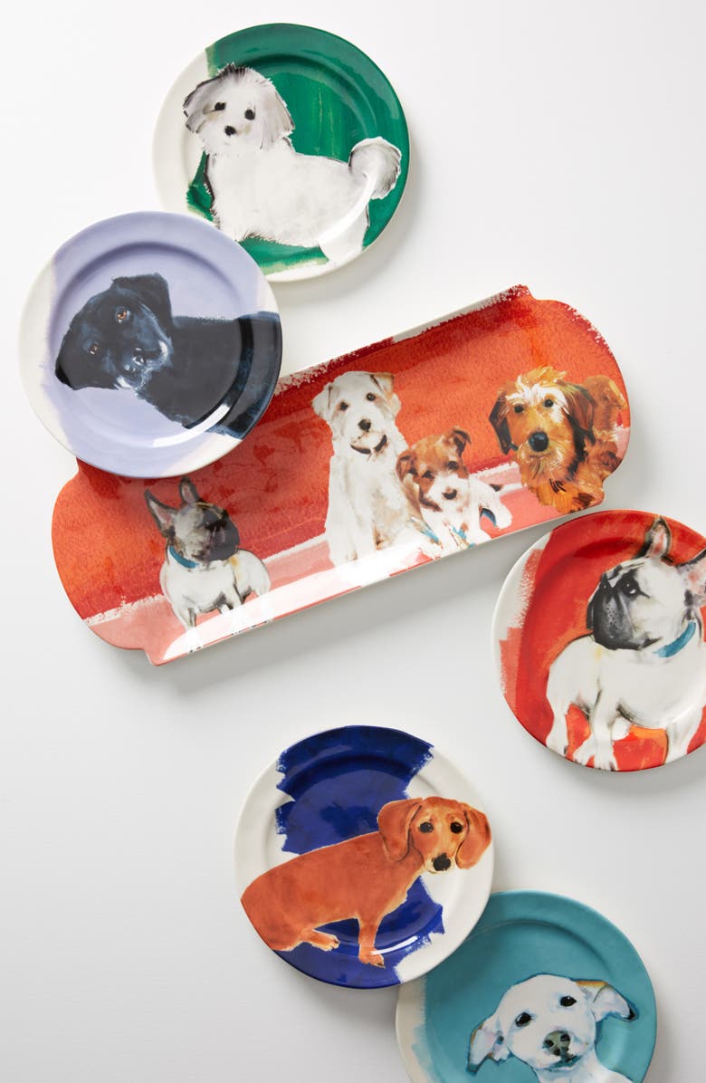 Anthropologie Home Anthropologie Dog-a-Day Stoneware Dessert Plate, Alternate, color,