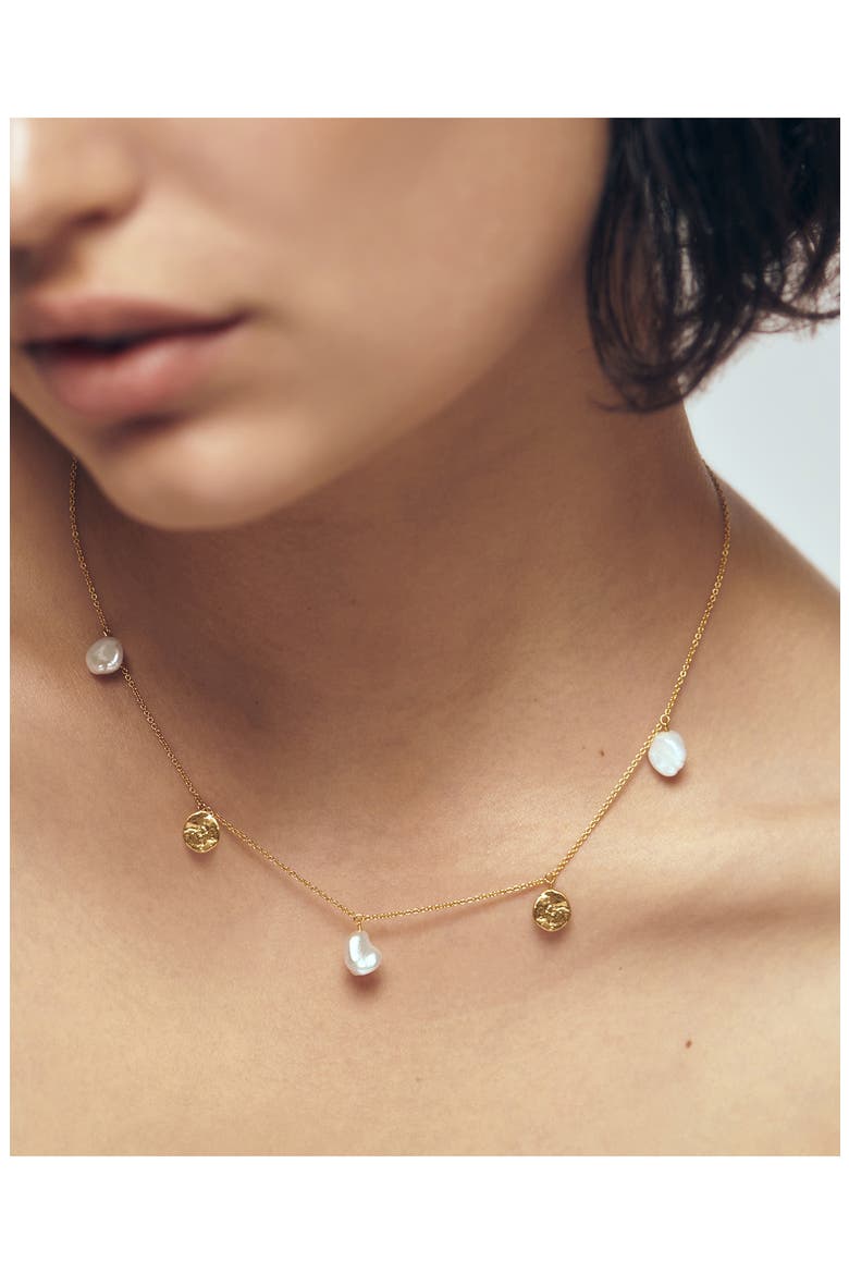 Capri Charm Necklace, Alternate, color, 18CT GOLD VERMEIL / PEARL