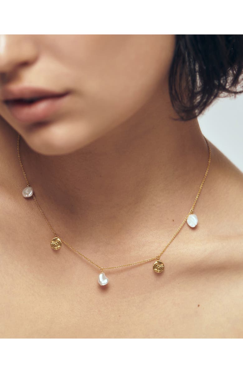 Monica Vinader Capri Charm Necklace, Alternate, color, 18Ct Gold Vermeil / Pearl