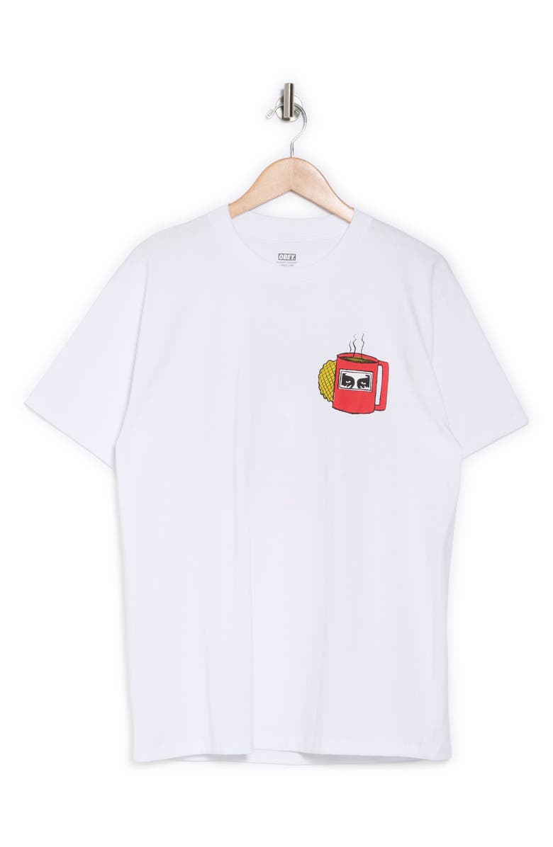 Obey Coffee Cup Cotton Graphic T-Shirt, Alternate, color, 