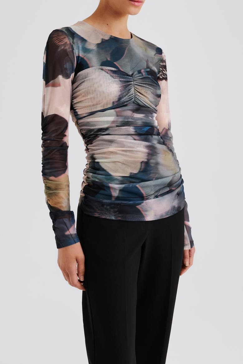 Elionora Sheer Jersey Long Sleeve Top, Alternate, color, Dusty Poppy