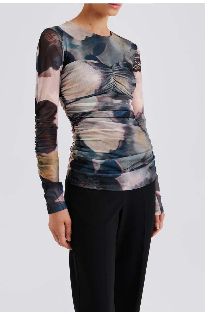 Malina Elionora Sheer Jersey Long Sleeve Top, Alternate, color, Dusty Poppy